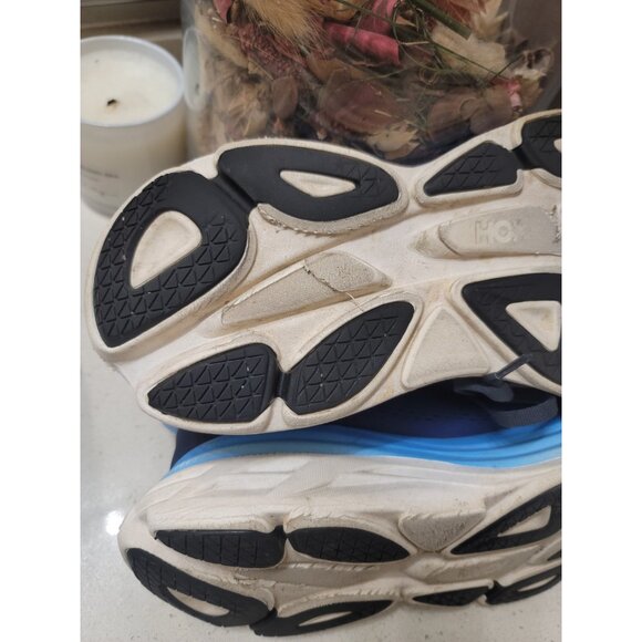 Hoka One One Bondi 8 Men\'s Running Shoes, Size 8.5 D, Blue/White main image 6